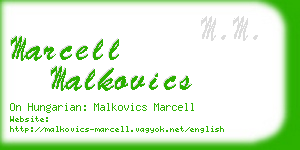 marcell malkovics business card